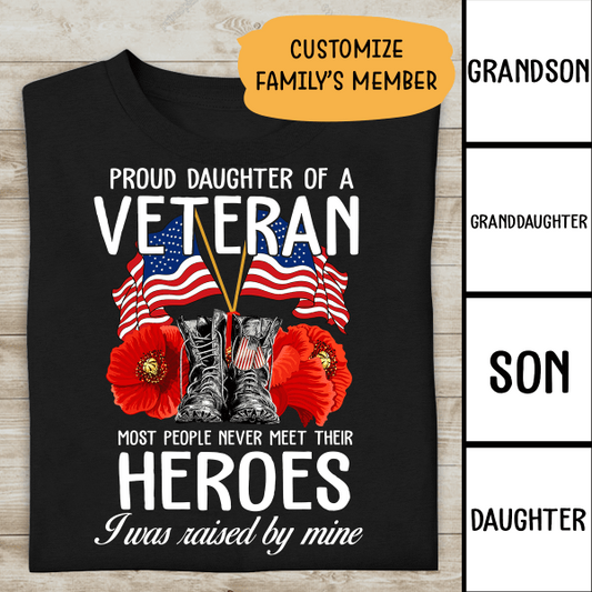 Proud Daughter Of A Veteran Personalized T-shirt Special Gift