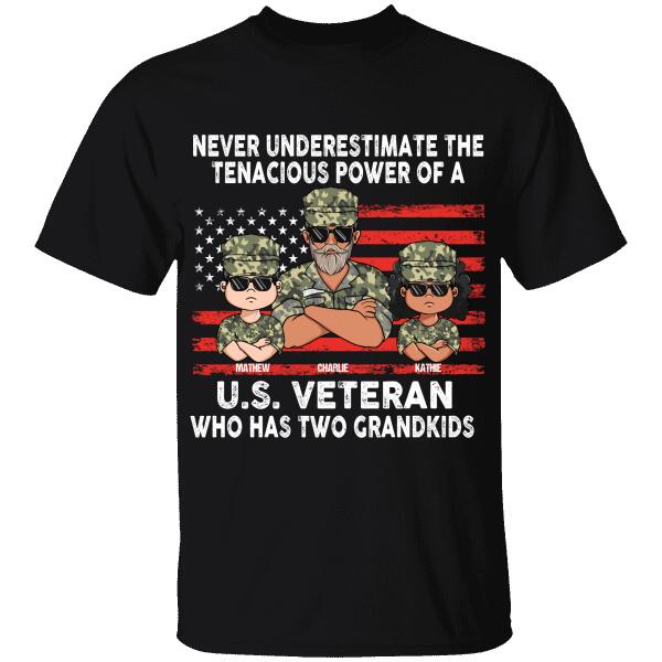 Never Underestimate The Tenacious Power Of A U.S. Veteran Personalized Veteran T-Shirt, Best Gift For Veterans Occasion