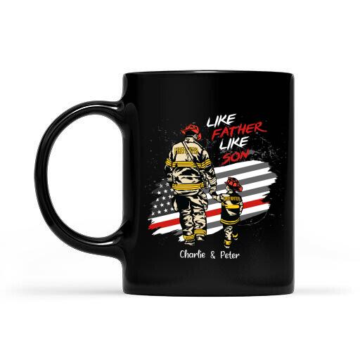 Like Father Like Son Personalized T-shirt, Best Gift For Firefighter