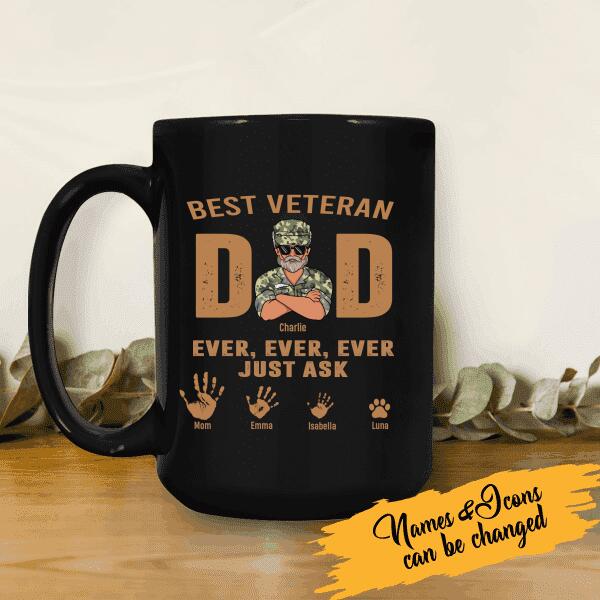 Best Dad Veteran Ever Just Ask Personalized T-shirt, Best Gift For Veterans Occasion