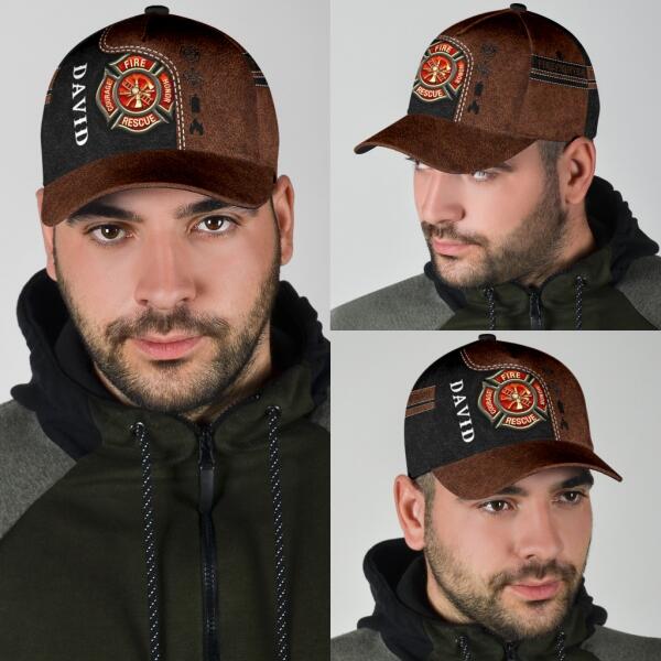 Custom Name And Cutsomize Logo Firefighter Classic Cap