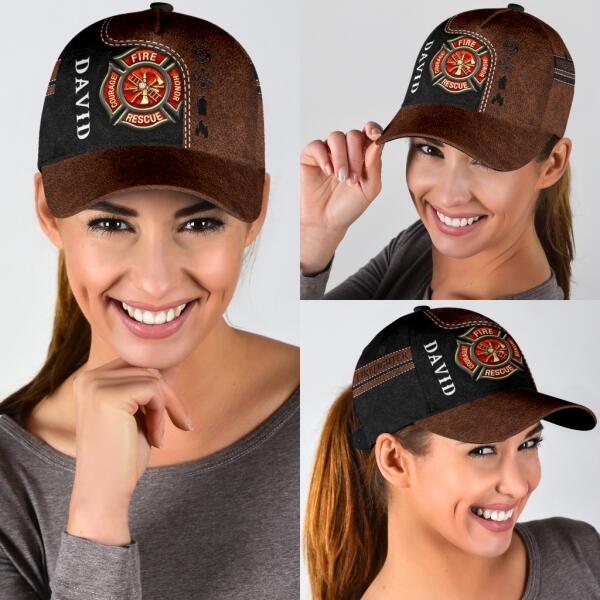 Custom Name And Cutsomize Logo Firefighter Classic Cap