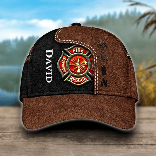 Custom Name And Cutsomize Logo Firefighter Classic Cap