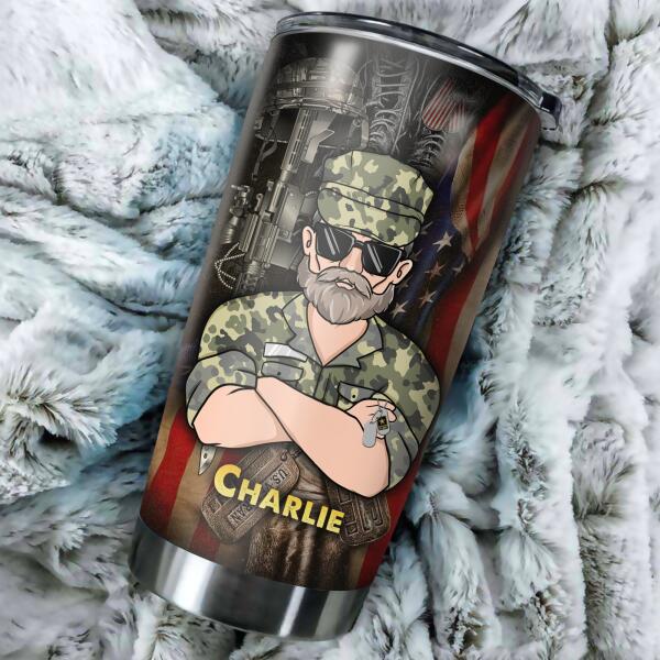 Veteran Wife Most People Never Meet Their Heroes I Married Mine Personalized Tumbler For Dad Papa Grandpa