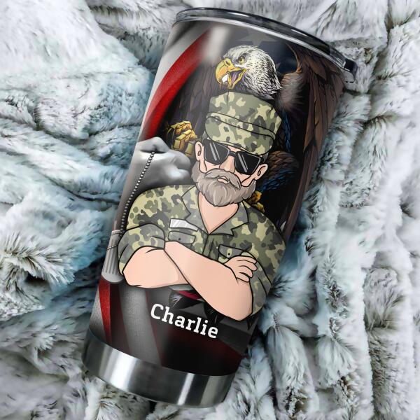 Vailor Service Patriot Hero Sacrifice Courage Honor Veteran Personalized Tumbler Special Gift For Dad Papa Grandpa