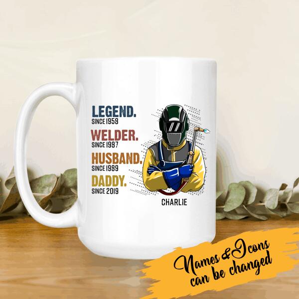 Welder, Husband, Daddy and Legend Personalized T-shirt, Best Gift For Father