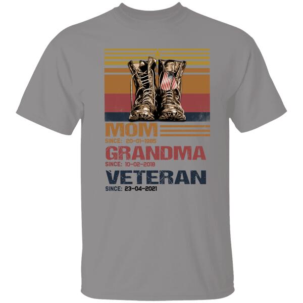 Mom Grandma Veteran Personalized T-shirt For Mother Grandma