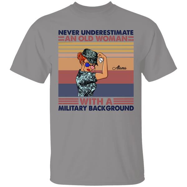 Never Underestimate An Old Woman Personalized T-shirt For Mom Mother Grandma