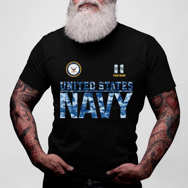 United State Navy Personalized T-shirt, Best Gift For Navy Dad Grandpa Veterans