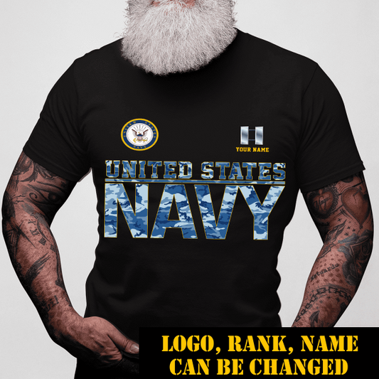United State Navy Personalized T-shirt, Best Gift For Navy Dad Grandpa Veterans
