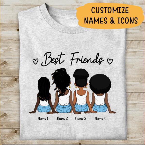Best Friends Personalized T-shirt Afro Hair Style