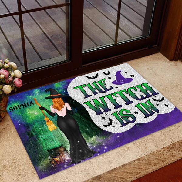 Witch Is In Custom Doormat, Best Gift For Halloween Decorations Indoor