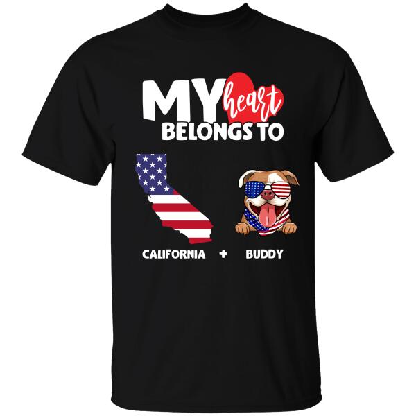 My Heart Belongs To - Personalized Custom Unisex T-Shirt, Best Gift For Dog Lovers
