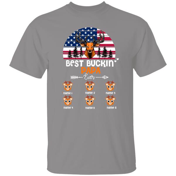 Best Buckin Papa In The World Personalized T-shirt For Dad Father Grandpa