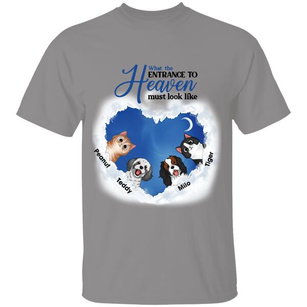 Entrance To Heaven Dogs Cats Personalized T-Shirt, Best Gift For Dogs Cats Lovers