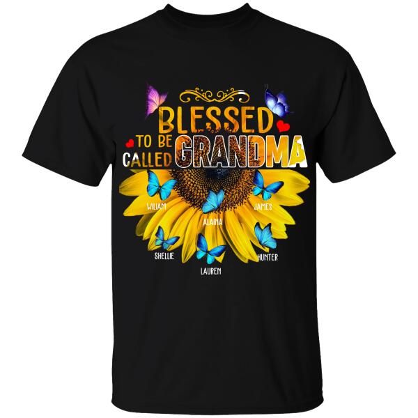 Blessed To Be Called Grandma Personalized T-shirt Family Custom Shirt, Gift For Family