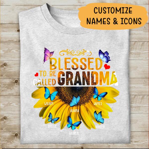 Blessed To Be Called Grandma Personalized T-shirt Family Custom Shirt, Gift For Family