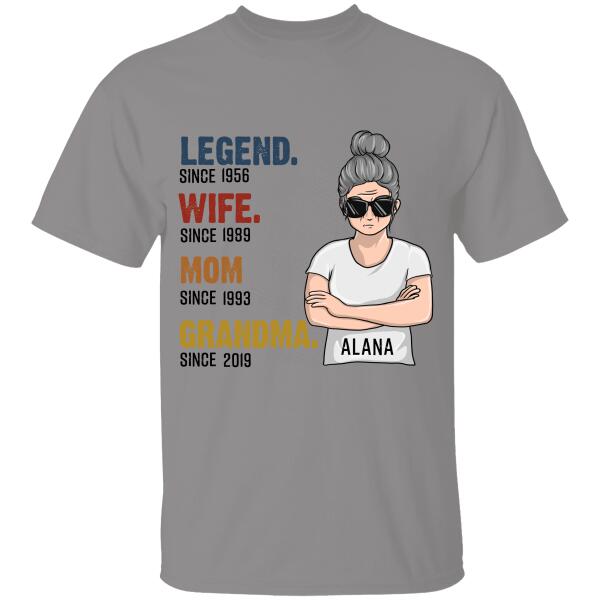 Legend Wife Mom Grandma Personalized T-Shirt, Gift For Family