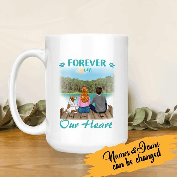 Forever In Our Heart Personalized T-Shirt, Mug, Poster, Canvas Throw Pillow, Special Gifts For Family And Dog Lovers