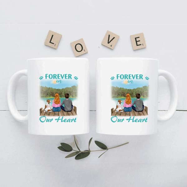 Forever In Our Heart Personalized T-Shirt, Mug, Poster, Canvas Throw Pillow, Special Gifts For Family And Dog Lovers