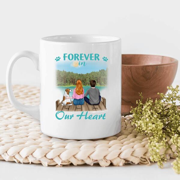 Forever In Our Heart Personalized T-Shirt, Mug, Poster, Canvas Throw Pillow, Special Gifts For Family And Dog Lovers