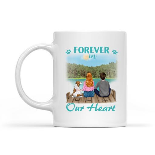Forever In Our Heart Personalized T-Shirt, Mug, Poster, Canvas Throw Pillow, Special Gifts For Family And Dog Lovers