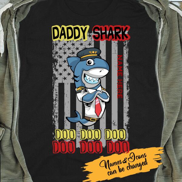 Daddy Shark Doo Doo Doo Personalized T-Shirt Father's Day