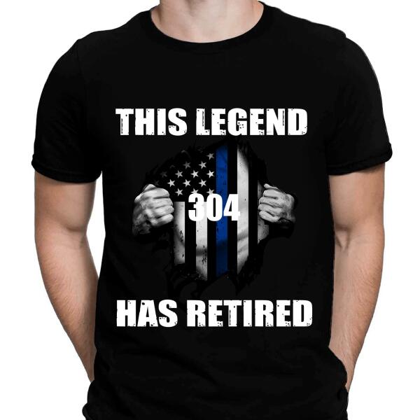 This Legend Has Retired Tearing Personalized Police Shirt, Best Gifts For Police Officers