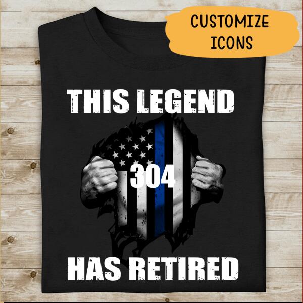 This Legend Has Retired Tearing Personalized Police Shirt, Best Gifts For Police Officers