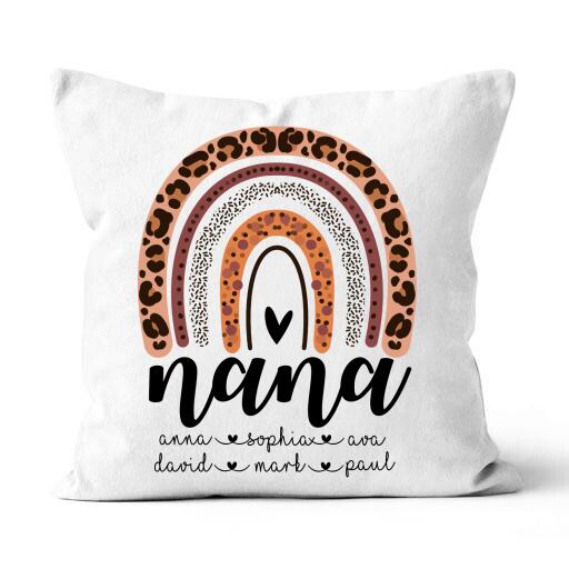 Rainbow Nana Personalized Canvas Throw Pillow Special Gift For Grandma Nana Mother
