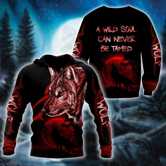 Wolf - A Wild Soul Can Never Be Tamed 3D All Over Printed Unisex Shirts