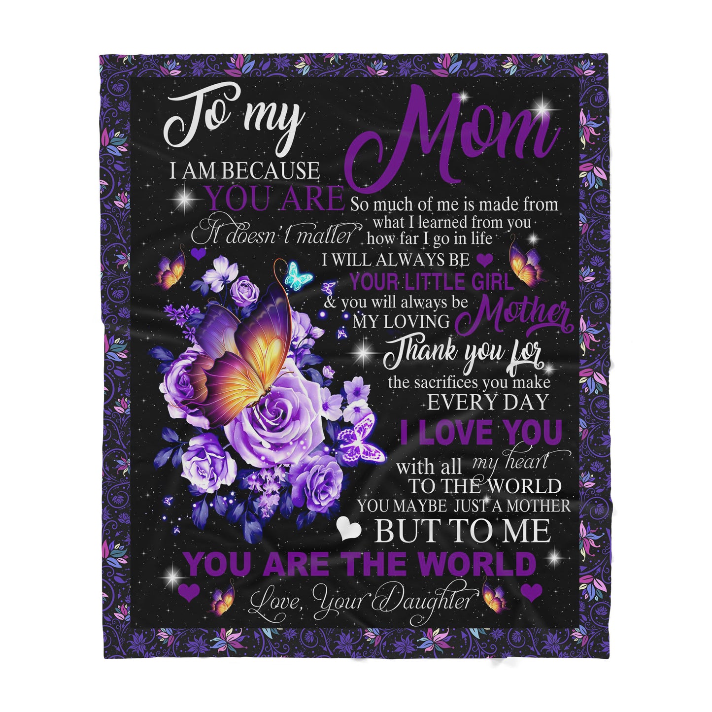 Custom Blanket To My Mom -Best Gift For Mom Mother -Sherpa Blanket TA