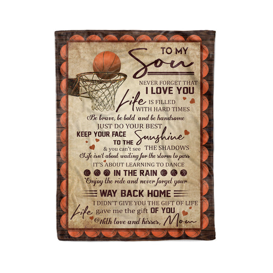 Basketball To My Son Fleece Blanket HG