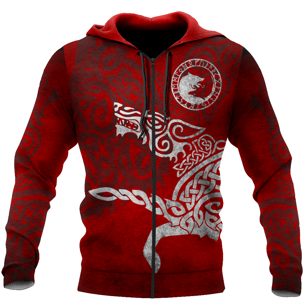 Tatoo Wolf R-W Over Printed Hoodie