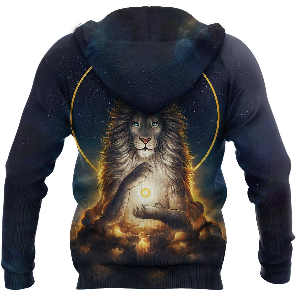 3D Magical Lion God Over Printed Hoodie