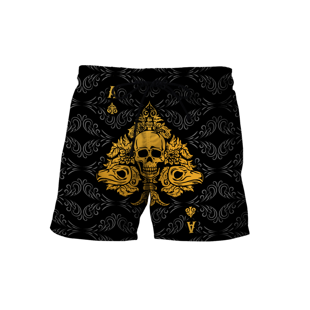 3D Ace Spade Skull Poker Over Printed Hoodie