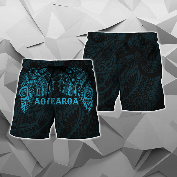 Aotearoa Maori Tattoo All Over Hoodie Blue NVD - Amaze Style™-Apparel