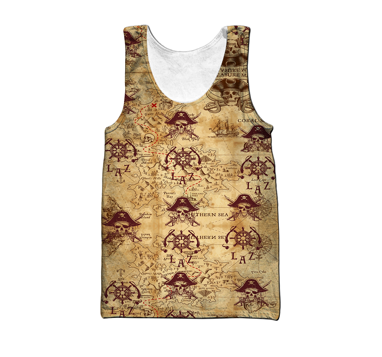 Caribbean Map Over Printed Hoodie