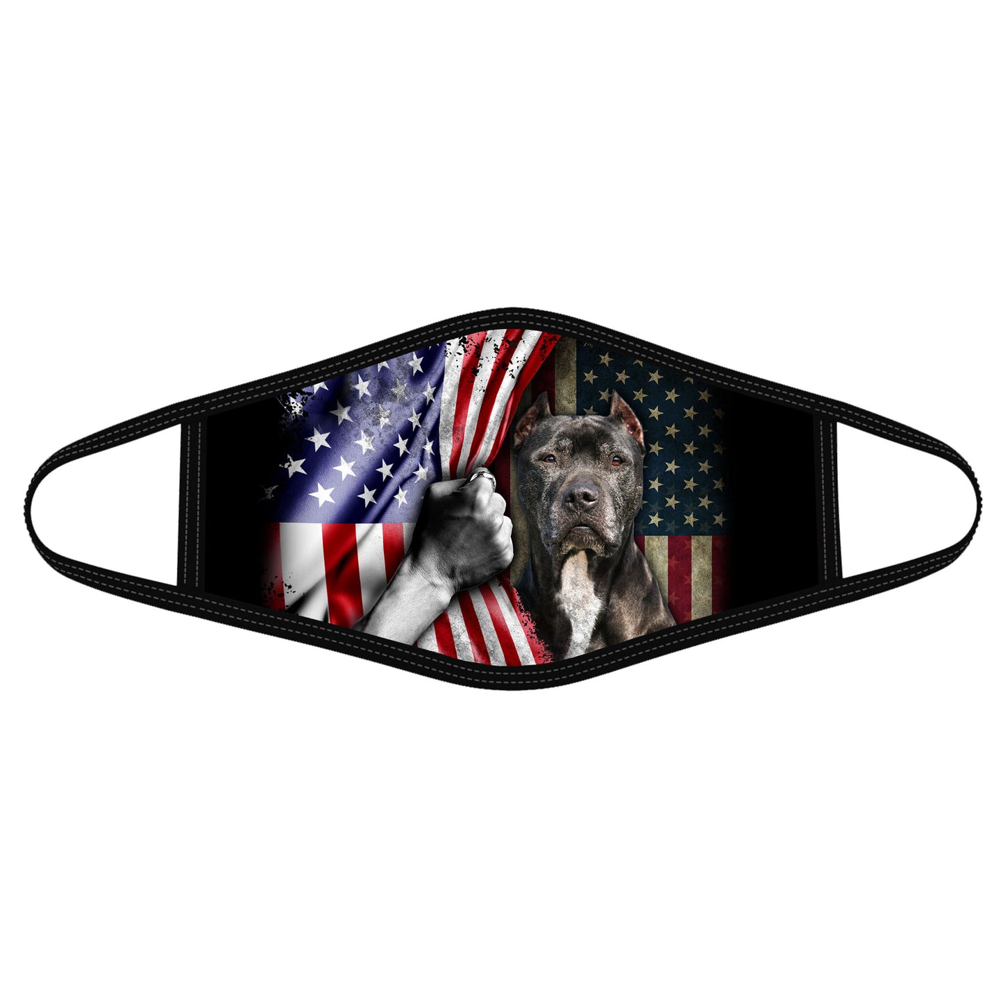 American Flag Pit Bull Dog Face Mask DL