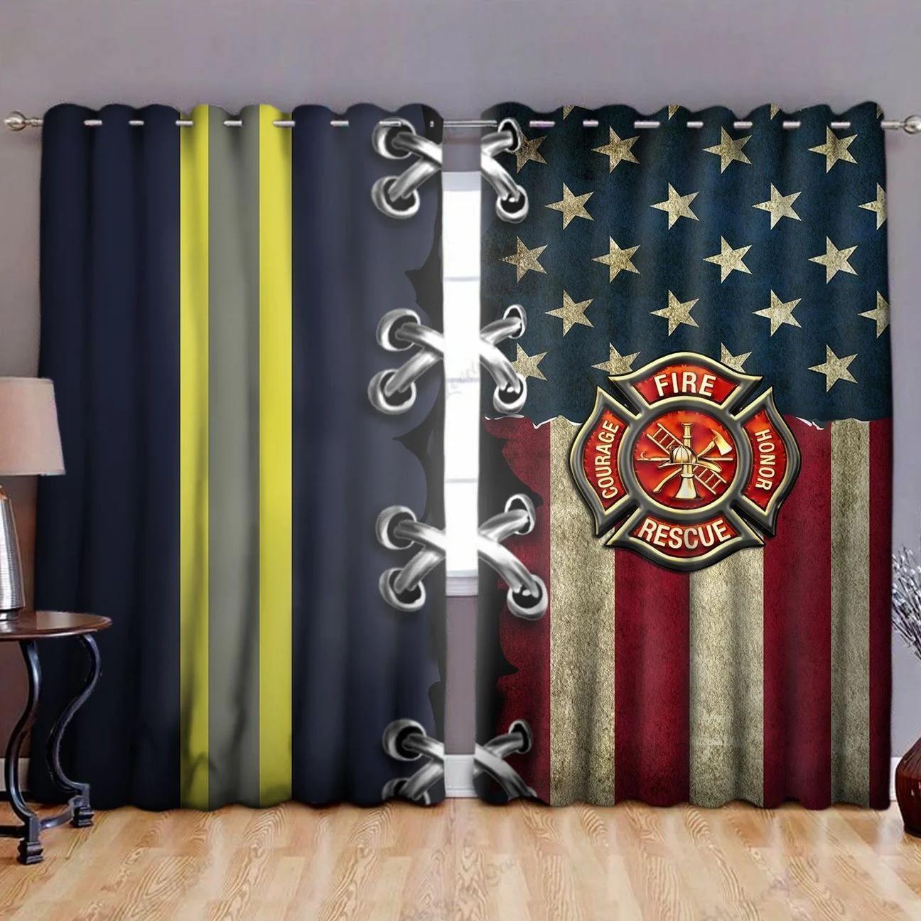 American Firefighter Blackout Thermal Grommet Window Curtains