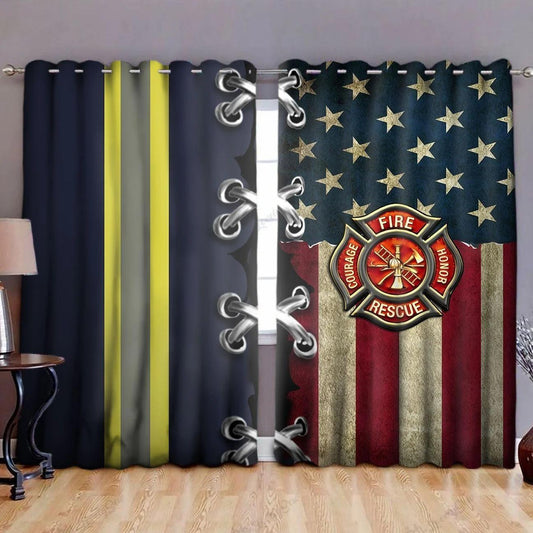 American Firefighter Blackout Thermal Grommet Window Curtains