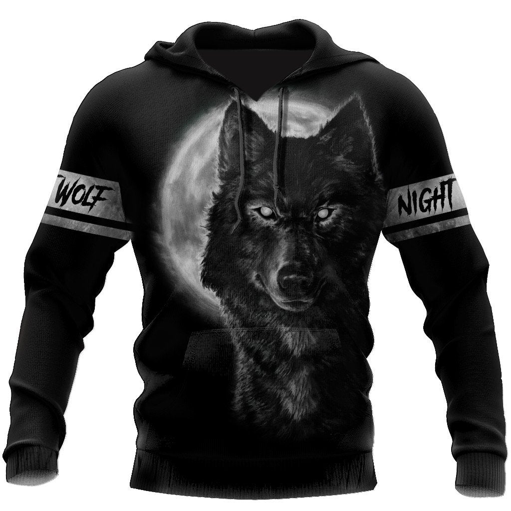 Wolf in Moon 3D All Over Printed Shirt for Men and Women