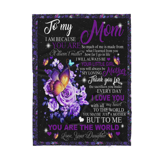 Custom Blanket To My Mom -Best Gift For Mom Mother -Sherpa Blanket TA