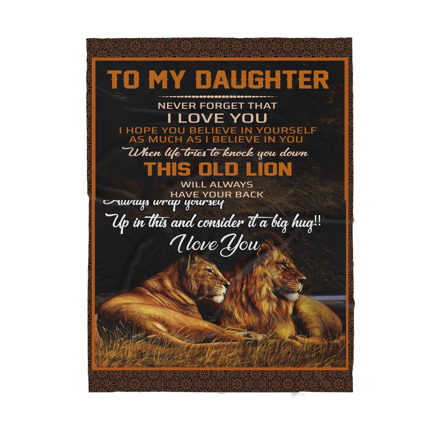 To my daughter Lion Couple Sherpa Blanket