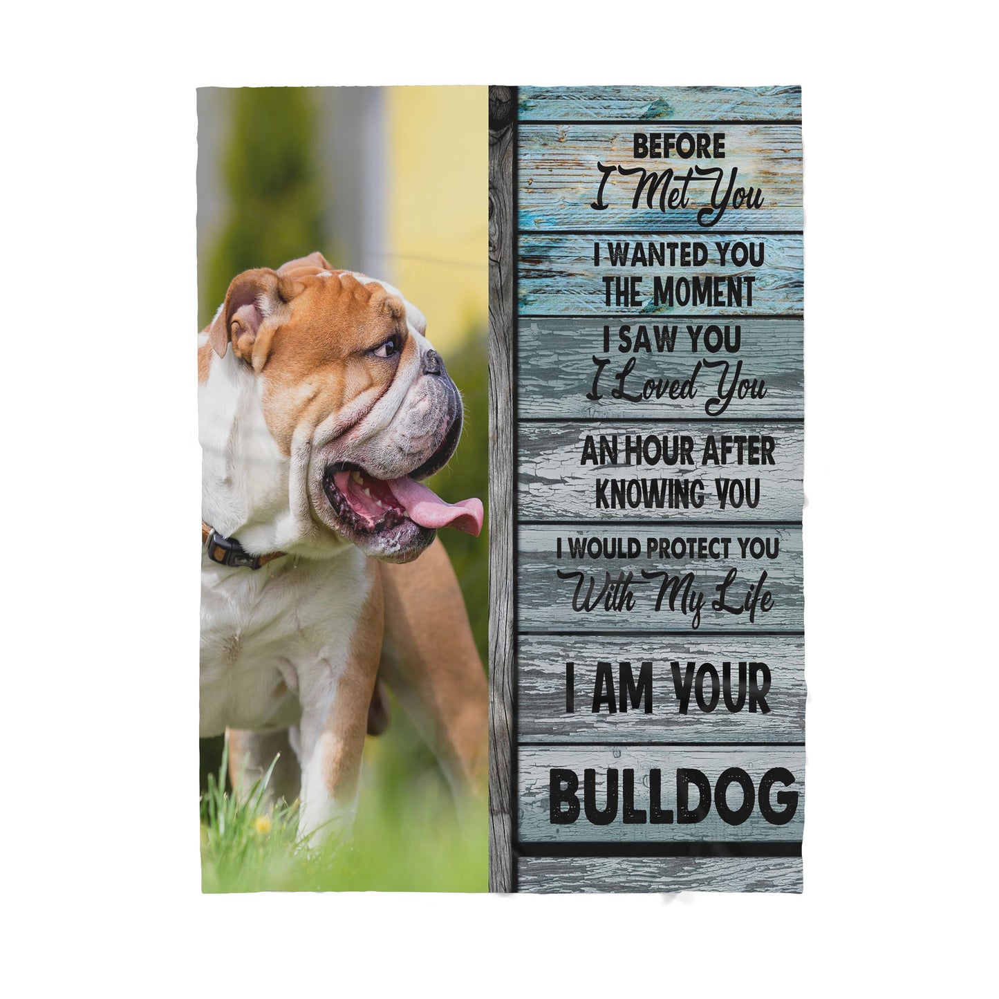 Custom Blanket Bulldog- Gift For Dog Mom - Sherpa Blanket HG