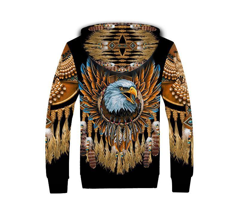 3D Eagle Native American Fleece Zip for Men and Woman VP11092001-LAM