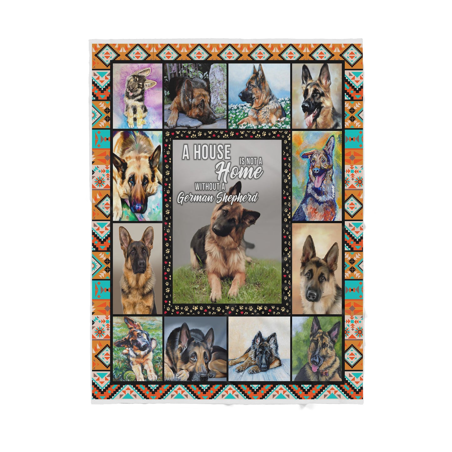 Custom Blanket German Shepherd - Gift For Dog Mom - Sherpa Blanket DL