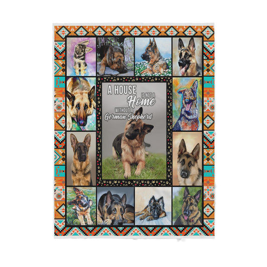Custom Blanket German Shepherd - Gift For Dog Mom - Sherpa Blanket DL
