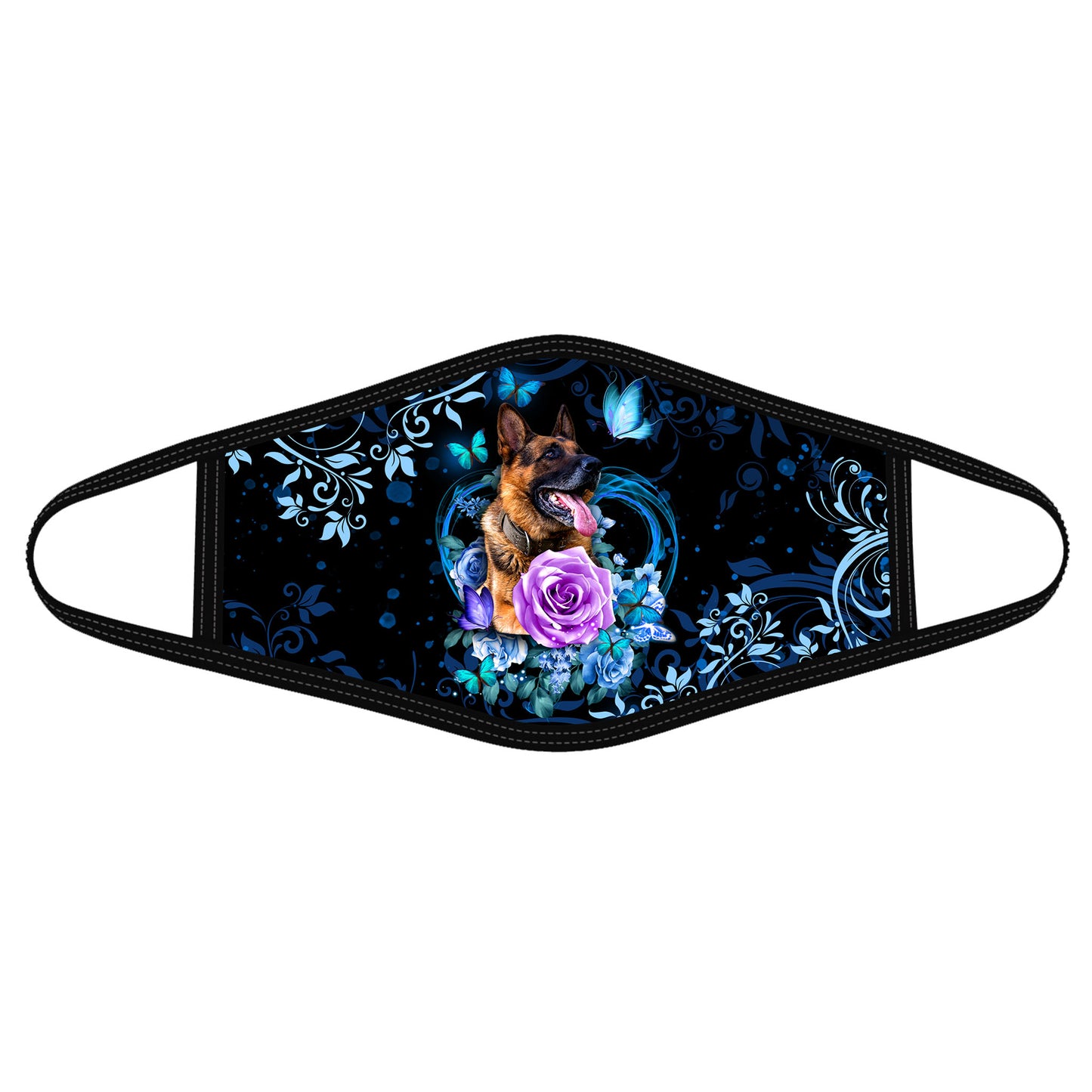 German Shepherd Butterfly Dog Face Mask DL