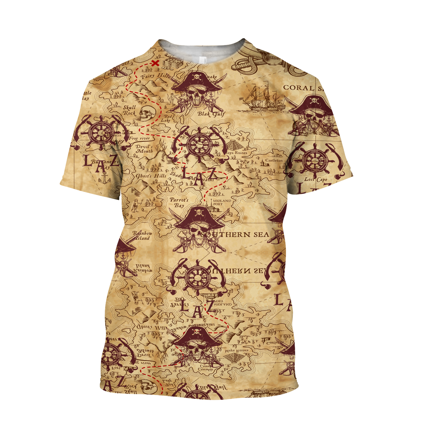 Caribbean Map Over Printed Hoodie